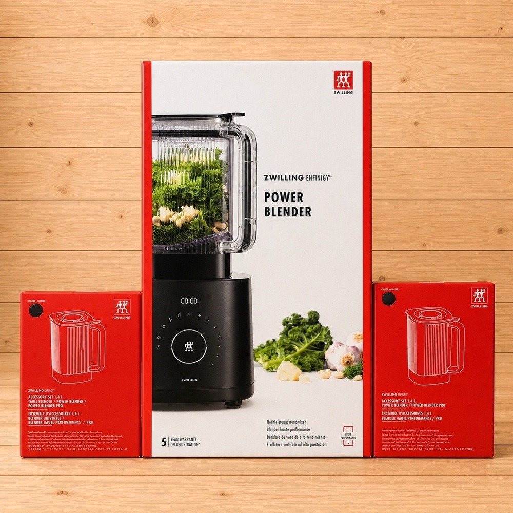 NEW Zwilling Enfinigy Power Blender 1.8L + 1.8L & 1.4L Accessory Jar Set